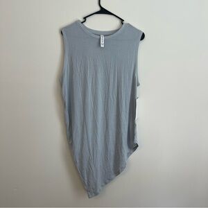 Athleta Top Womens Large Blue Asymmetrical Sleeveless Shirt NWT Yoga Fitness